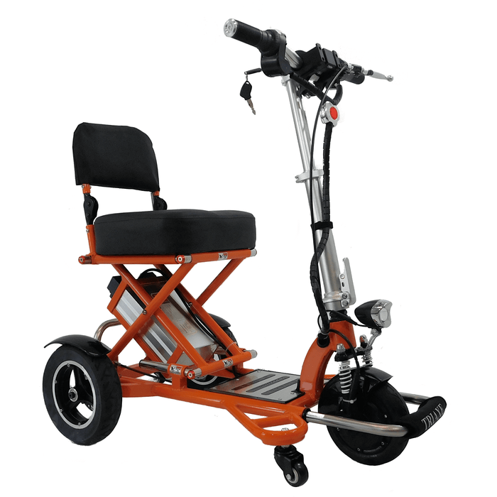 Triaxe Sport Foldable Travel 3 Wheel Mobility Scooter by Enhance Mobility Mobility Scooters Enhance Mobility Orange  