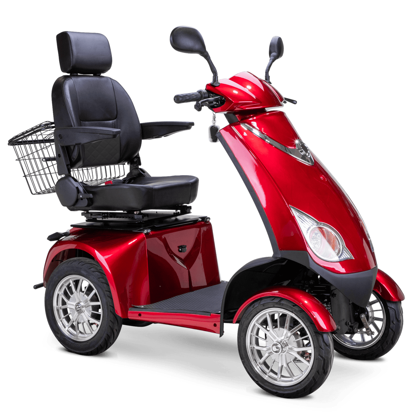 Bespoke Platinum Mobility Scooter Heavy Duty 4-Wheel Mobility Scooters Bespoke Mobility Red Black Chrome