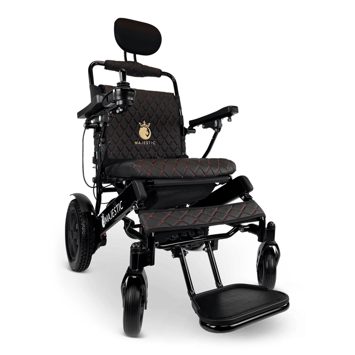ComfyGo Majestic IQ-9000 Long Range Folding Electric Wheelchair With Optional Auto-Recline Wheelchairs ComfyGo Black Black (+$100) 