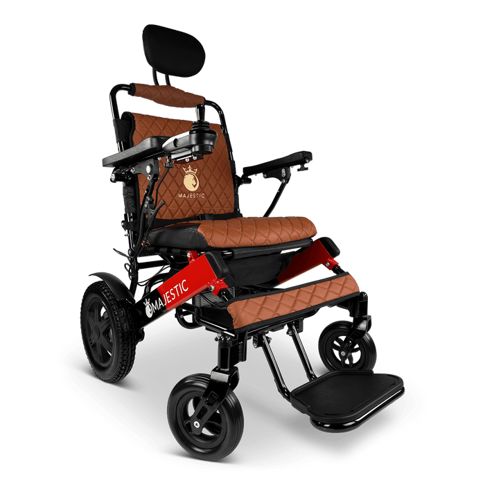 ComfyGo Majestic IQ-9000 Long Range Folding Electric Wheelchair With Optional Auto-Recline Wheelchairs ComfyGo Black & Red Taba (+$100) 