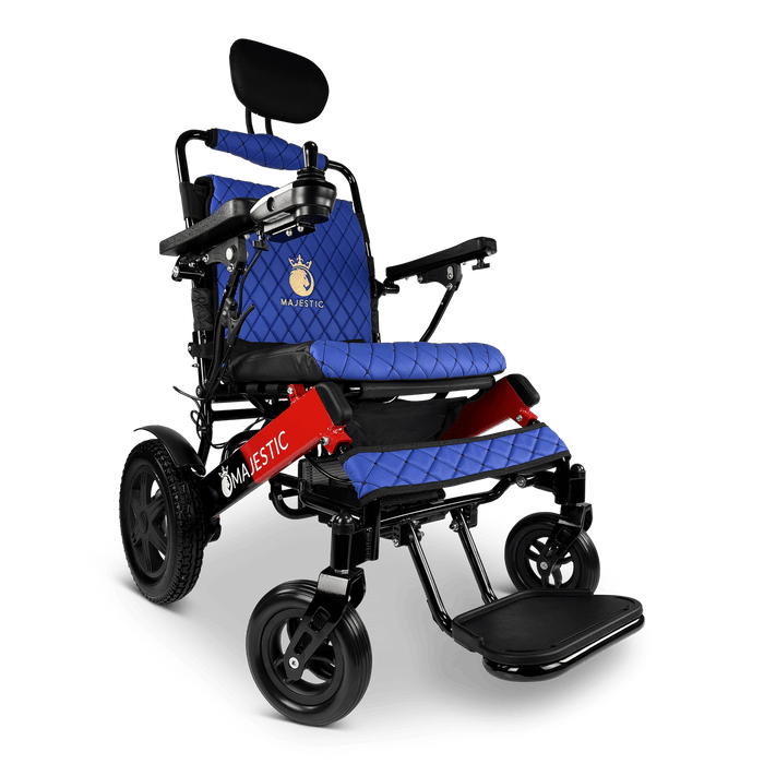 ComfyGo Majestic IQ-9000 Long Range Folding Electric Wheelchair With Optional Auto-Recline Wheelchairs ComfyGo Black & Red Blue (+$100) 