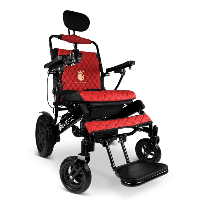 ComfyGo Majestic IQ-9000 Long Range Folding Electric Wheelchair With Optional Auto-Recline Wheelchairs ComfyGo Black Red (+$100) 