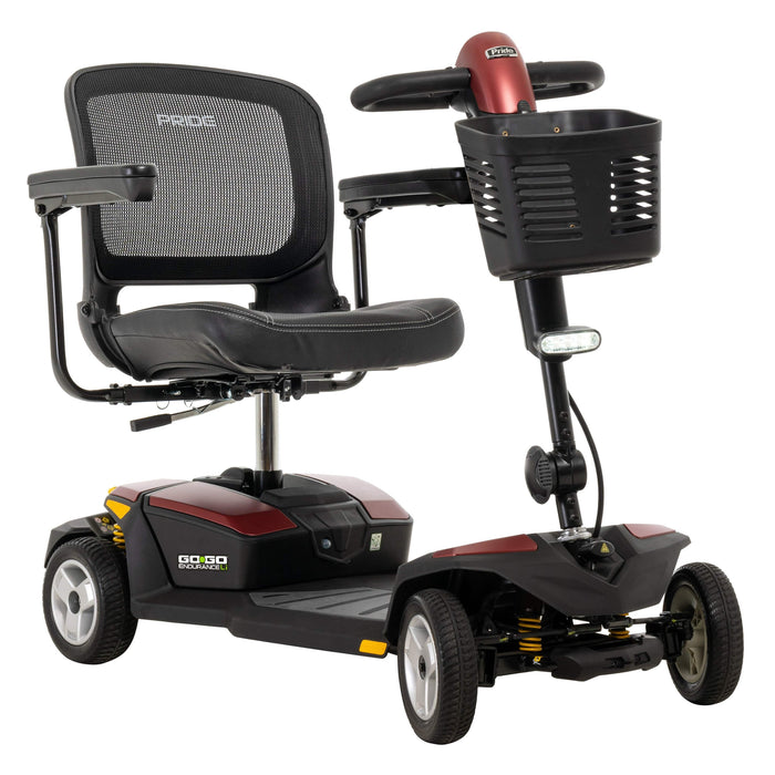 Pride Go Go Endurance Li 4-Wheel Mobility Scooter Mobility Scooters Pride Mobility Standard 8 AH Battery -  7.2 mile range ($0) 17"W x 17"D (14"H) (Mesh Back) 