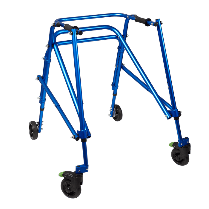 Circle Specialty Klip 4-Wheeled Pediatric Walker Walkers Circle Specialty Large (only comes in blue) Standard 5" Wheels No Seat