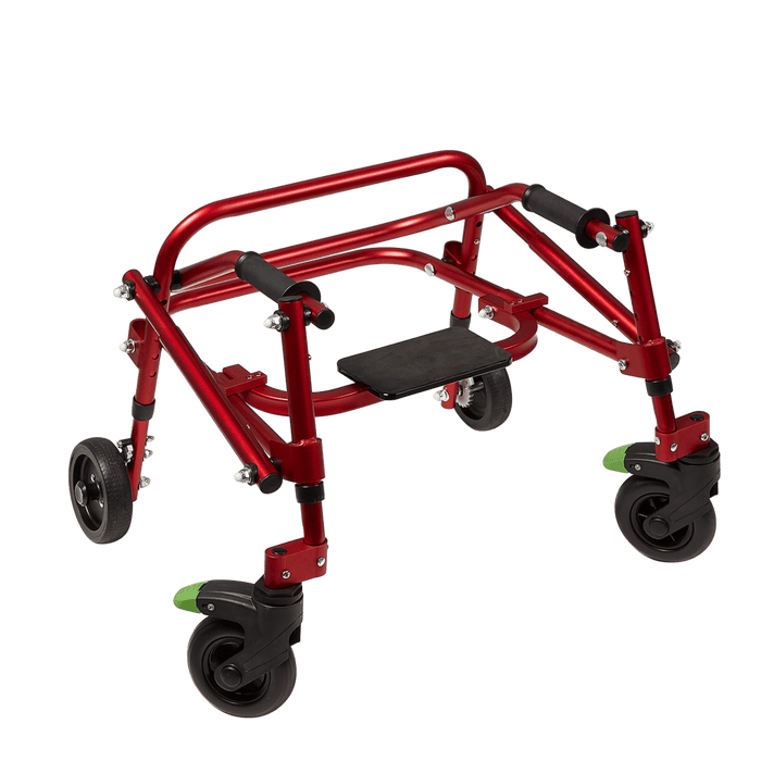 Circle Specialty Klip 4-Wheeled Pediatric Walker Walkers Circle Specialty Extra Small (only comes in red) Standard 5" Wheels With Seat