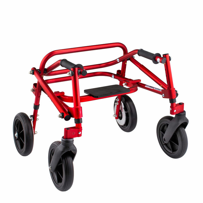 Circle Specialty Klip 4-Wheeled Pediatric Walker Walkers Circle Specialty Extra Small (only comes in red) Upgrade to 8" Wheels With Seat