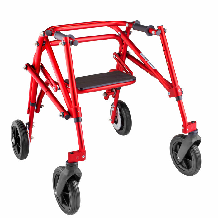 Circle Specialty Klip 4-Wheeled Pediatric Walker Walkers Circle Specialty Small (only comes in red) Upgrade to 8" Wheels With Seat