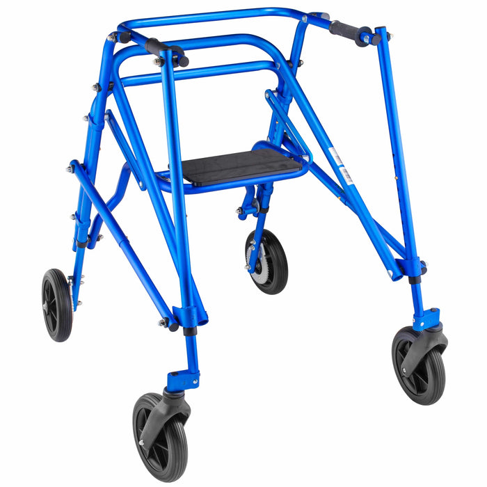 Circle Specialty Klip 4-Wheeled Pediatric Walker Walkers Circle Specialty Large (only comes in blue) Upgrade to 8" Wheels With Seat