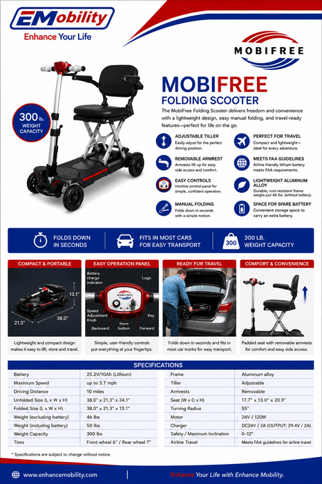 MobiFree Folding Mobility Scooter by Enhance Mobility