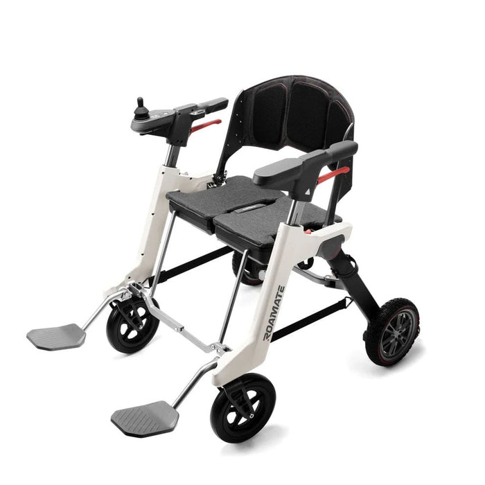 Roamate 3-in-1 Rollator & Electric Wheelchair Walkers Enhance Mobility White
