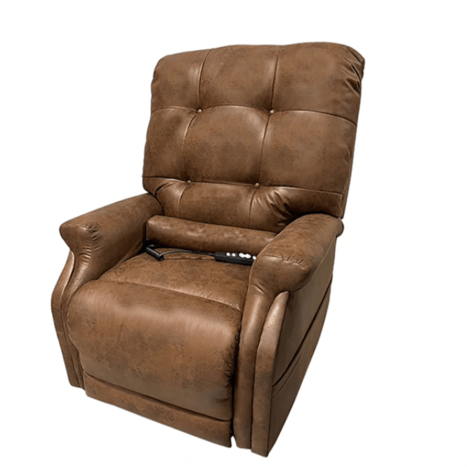 Perfect Sleep Chair Power Lift Recliner with Heat and Massage by Journey Health Arm Chairs, Recliners & Sleeper Chairs Journey DuraLux (Classic faux leather look) Petite 2 Zone (Lower body; Upper body) Chocolate (DuraLux)