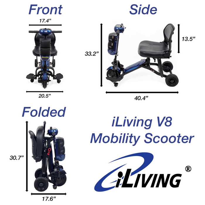 iLiving V8 Foldable Electric Mobility Scooter Mobility Scooters iLiving   