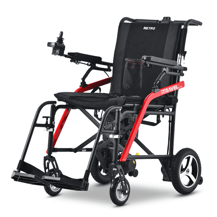 Metro iTravel Lite Electric Wheelchair 33 lbs Wheelchairs Metro Mobility Black  