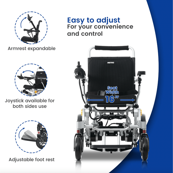 Metro iTravel Plus Portable Electric Wheelchair Wheelchairs Metro Mobility   