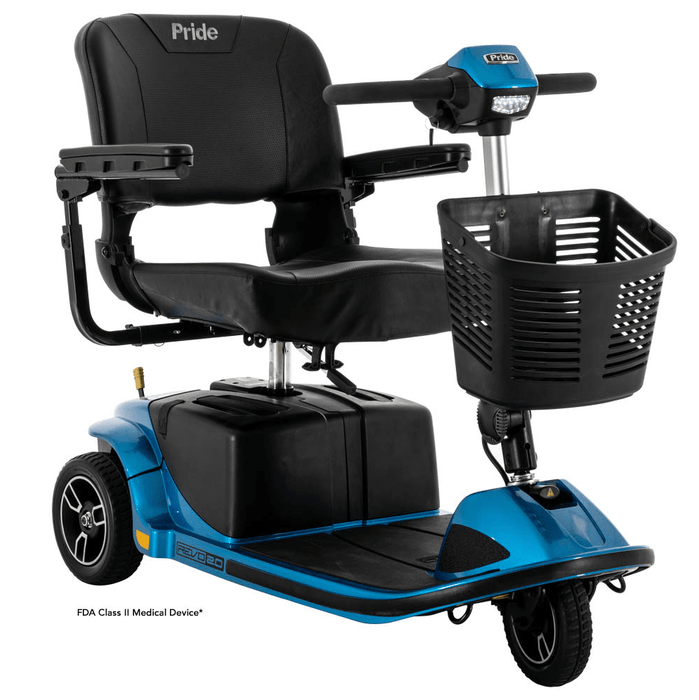 Pride Revo 2.0 3-Wheel Mobility Scooter Mobility Scooters Pride Mobility True Blue  