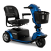 Victory 10.2 3-Wheel Mobility Scooter Mobility Scooters Pride Mobility Ocean Blue Standard U-1 Battery - 11 mile range ($0) Standard Foldable Plastic - 18" W x 17" D ($0)