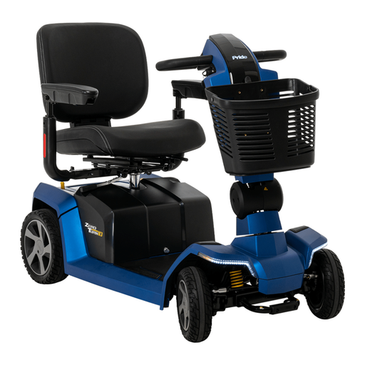 Pride Zero Turn 10 4-Wheel Mobility Scooter Mobility Scooters Pride Mobility Ocean Blue (matte) Molded Plastic Vinyl - 18"W x 17" D ($0) 