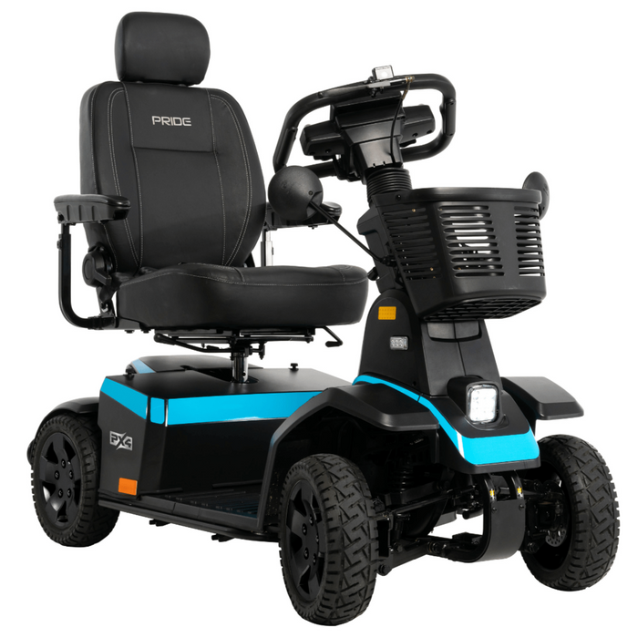 Pride PX4 Full Size 4-Wheel Mobility Scooter Mobility Scooters Pride Mobility Peacock Blue High Back Captain Seat - 18" x 18-20" ($0) 