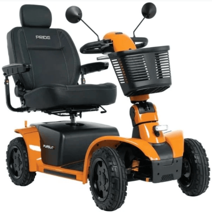 Pride Pursuit 2 Outdoor 4-Wheel Mobility Scooter Mobility Scooters Pride Mobility Orange 50 AH Lithium Battery ($0) High Back Captain Seat - 16 X 16-18” ($0)