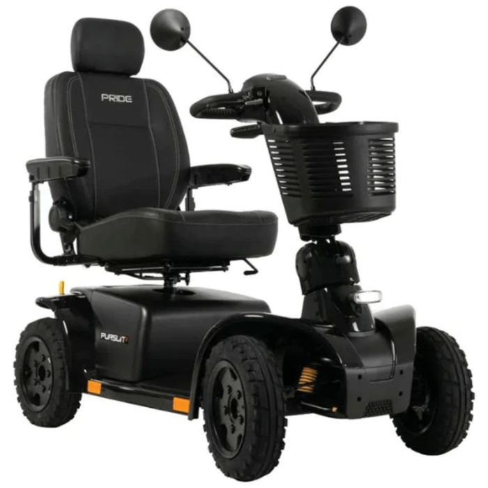 Pride Pursuit 2 Outdoor 4-Wheel Mobility Scooter Mobility Scooters Pride Mobility Black 50 AH Lithium Battery ($0) High Back Captain Seat - 16 X 16-18” ($0)