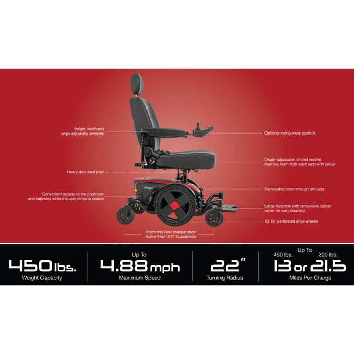 Pride Jazzy EVO 614 HD Power Wheelchair Power Chair Pride Mobility   