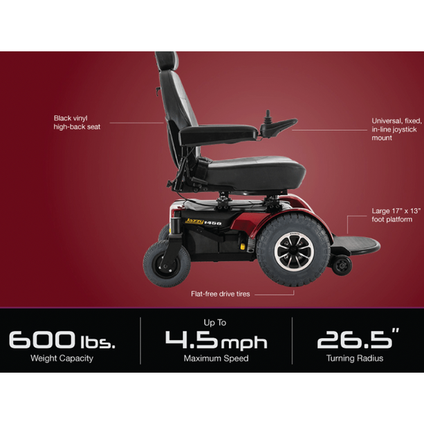 Pride Jazzy 1450 Heavy Duty Power Wheelchair Power Chair Pride Mobility   