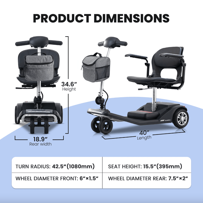 Metro Air Classic Lightweight Mobility Scooter Mobility Scooters Metro Mobility   