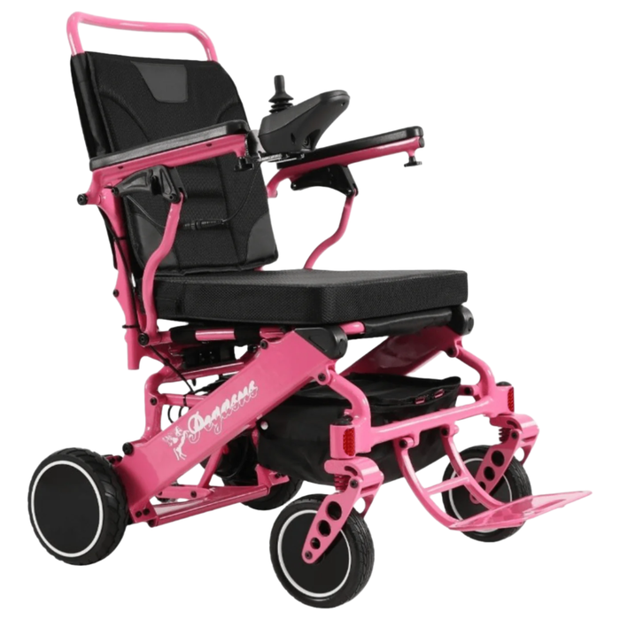 Pegasus Carbon Fiber Lightweight Power Wheelchair Wheelchairs Discover My Mobility Pink