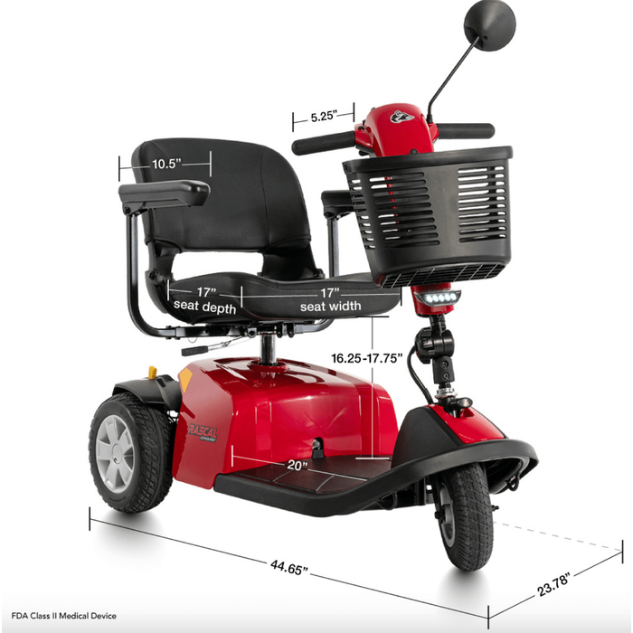 Rascal Conquest 3-Wheel Mobility Scooter by Mega Motion