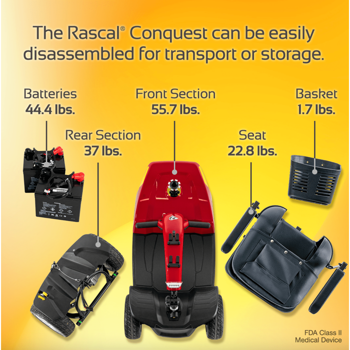 Rascal Conquest 4-Wheel Mobility Scooter by Mega Motion