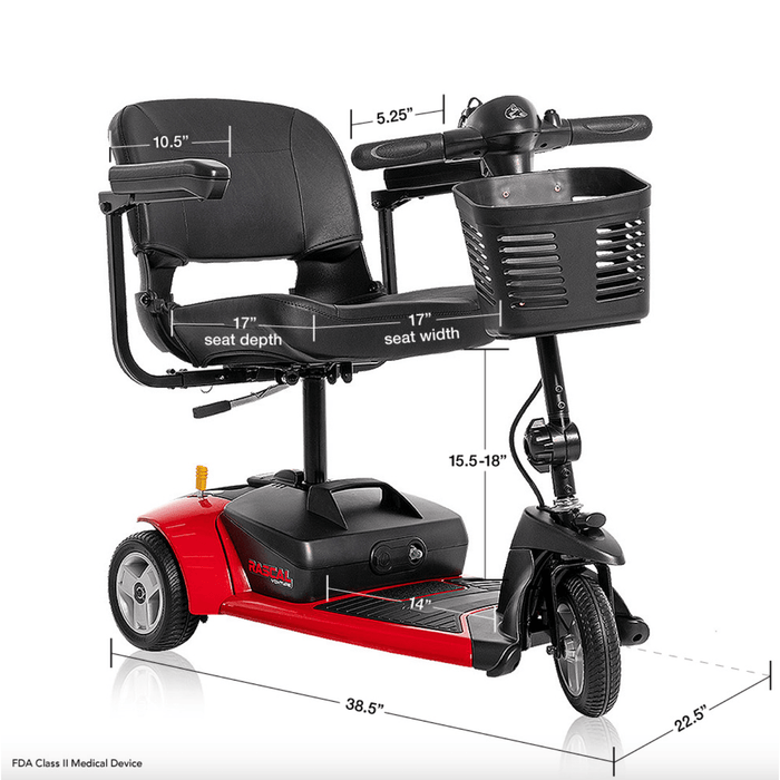 Rascal Venture 3-Wheel Mobility Scooter by Mega Motion