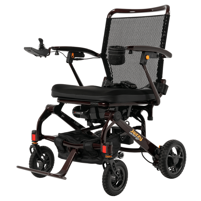 Pride Jazzy Carbon 27 Lightweight Foldable Power Chair Power Chair Pride Mobility Black Cherry