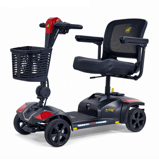 Golden Buzzaround XL+ 4-Wheel Mobility Scooter GB152-XL+ Mobility Scooters Golden Technologies Both Velvet Red and Coastal Blue Shrouds Included Standard Lithium-Ion 12 AH - 9.2 Mile Range