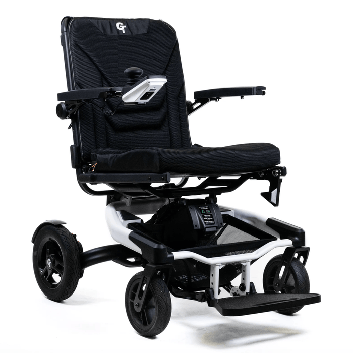 Travel Buggy Grand Tourer (GT) Folding Power Chair Wheelchairs Travel Buggy White