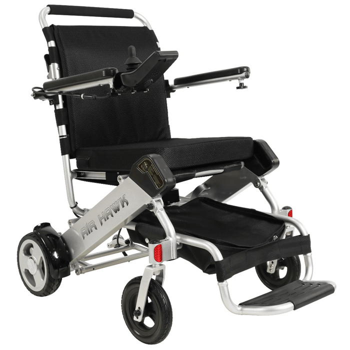 Air Hawk Foldable Lightweight Power Wheelchair Wheelchairs Discover My Mobility Silver
