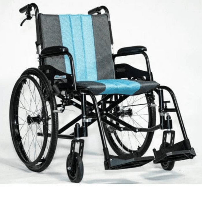 Feather Chair 13.5 lbs Ultra Light Featherweight Wheelchair by Feather Wheelchairs Feather Blue