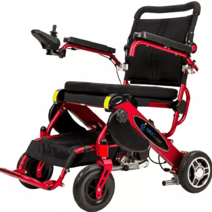 Geo Cruiser DX Lightweight Foldable Power Chair by Pathway Mobility Wheelchairs Pathway Mobility Red