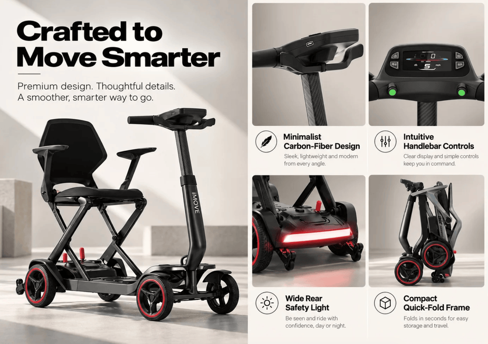 iMove AirCarbon Folding Mobility Scooter by Enhance Mobility Mobility Scooters Enhance Mobility