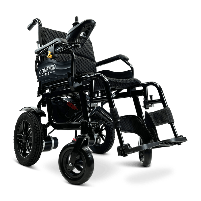 ComfyGo X-6 Lightweight Folding Electric Wheelchair Wheelchairs ComfyGo Black  