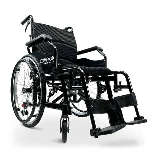 ComfyGo X-1 Manual Folding Lightweight Travel Wheelchair Wheelchairs ComfyGo   