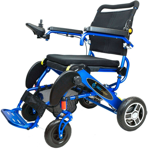 Geo Cruiser Elite EX Lightweight Heavy Duty Foldable Power Chair by Pathway Mobility Wheelchairs Pathway Mobility Blue