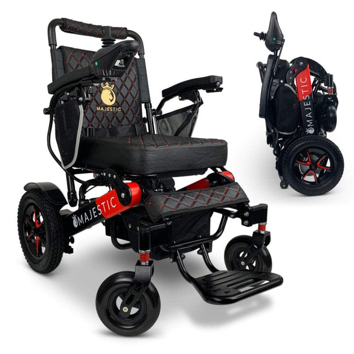ComfyGo Majestic IQ-7000 Remote Controlled Electric Wheelchair With Optional Auto Fold Wheelchairs ComfyGo Black & Red Black 