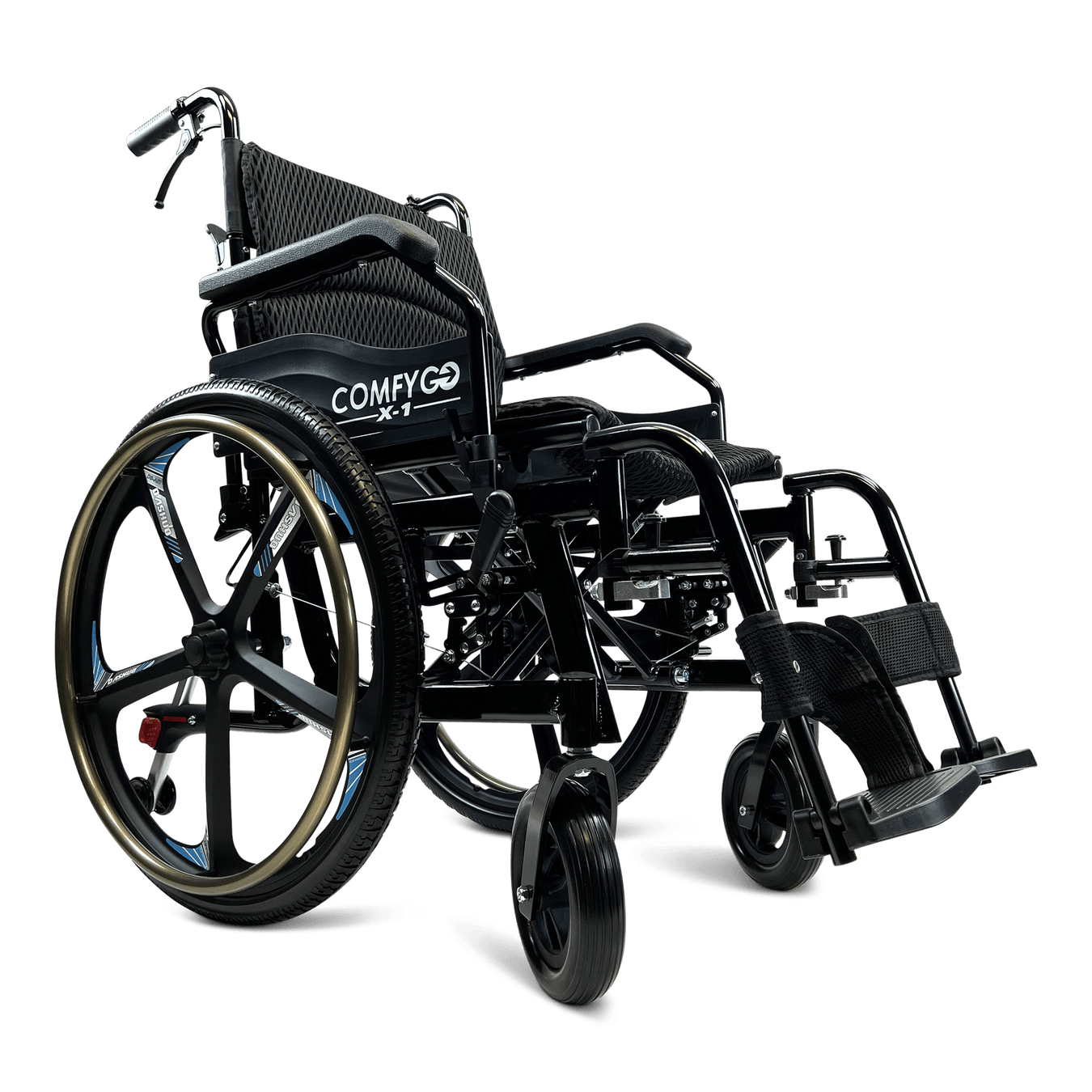 ComfyGo X-1 Manual Folding Lightweight Travel Wheelchair Wheelchairs ComfyGo