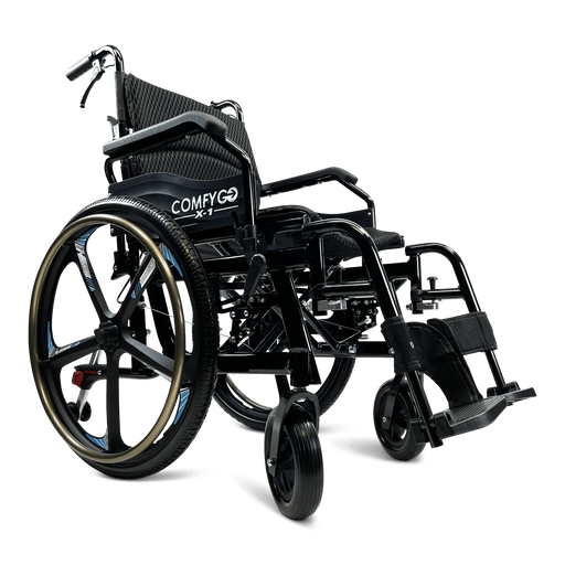 ComfyGo X-1 Manual Folding Lightweight Travel Wheelchair Wheelchairs ComfyGo