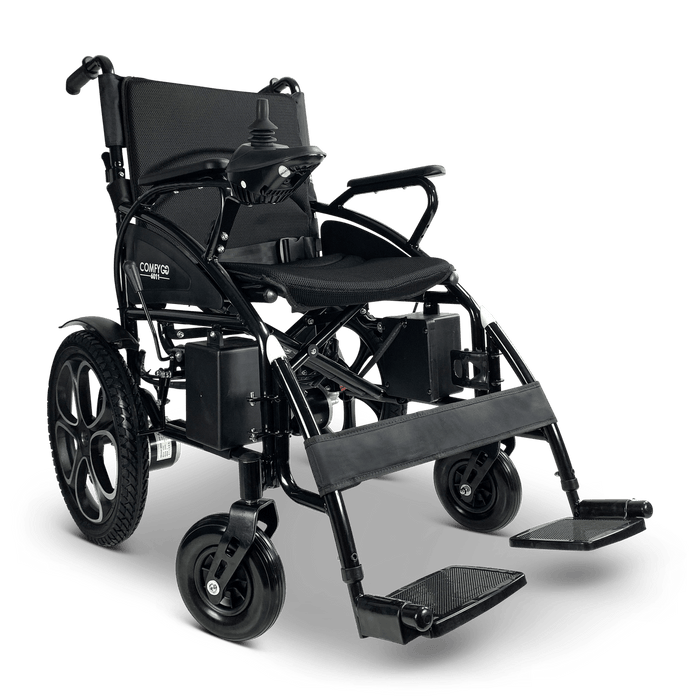 ComfyGo 6011 Folding Electric Travel Wheelchair Wheelchairs ComfyGo Black  