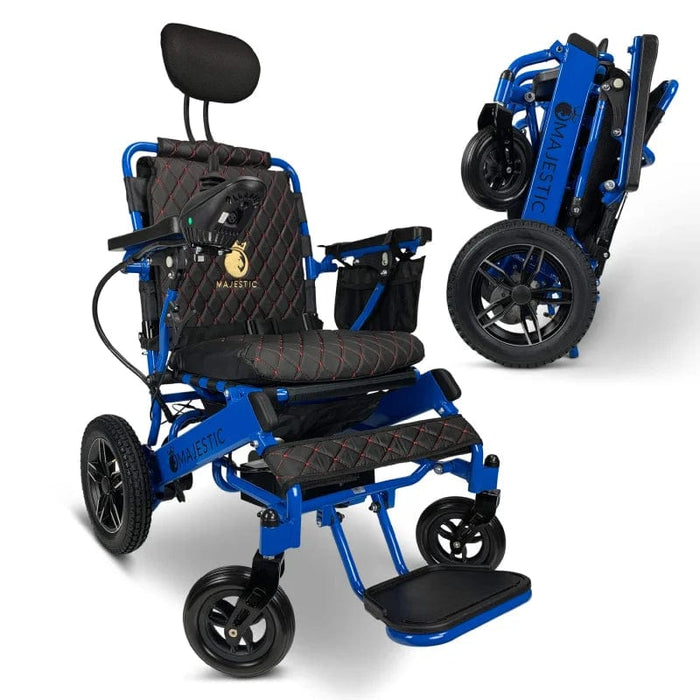 ComfyGo Majestic IQ-8000 Remote Controlled Folding Lightweight Electric Wheelchair Wheelchairs ComfyGo Blue Black (+$100) 