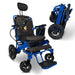 ComfyGo Majestic IQ-8000 Remote Controlled Folding Lightweight Electric Wheelchair Wheelchairs ComfyGo Blue Black 