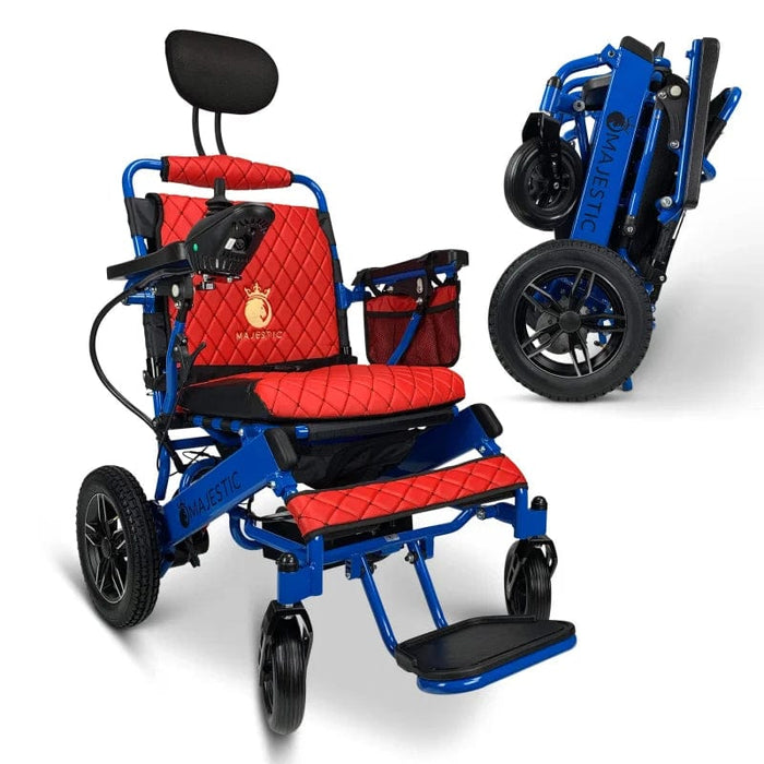 ComfyGo Majestic IQ-8000 Remote Controlled Folding Lightweight Electric Wheelchair Wheelchairs ComfyGo Blue Red (+$100) 