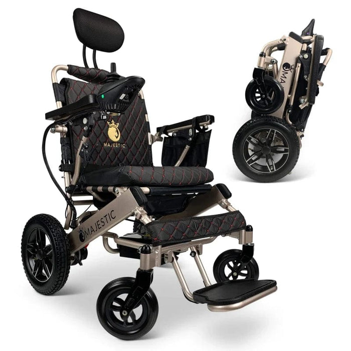ComfyGo Majestic IQ-8000 Remote Controlled Folding Lightweight Electric Wheelchair Wheelchairs ComfyGo Bronze Black (+$100) 