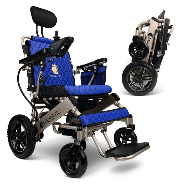ComfyGo Majestic IQ-8000 Remote Controlled Folding Lightweight Electric Wheelchair Wheelchairs ComfyGo Bronze Blue (+$100) 